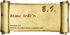 Blasz Irén névjegykártya